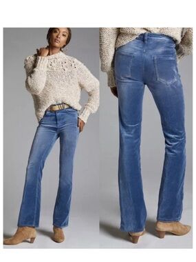 Anthropologie Pilcro The Icon Velvet Flare Leg Pants Size 32